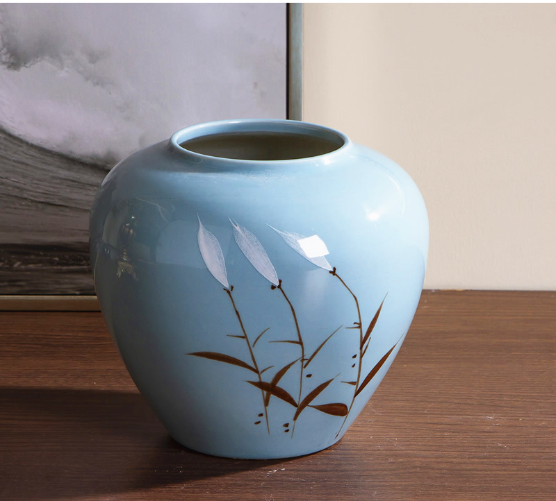 Jingdezhen ceramic vase furnishing articles dried flowers flower arrangement of I sitting room is contracted originality of new Chinese style household ornaments