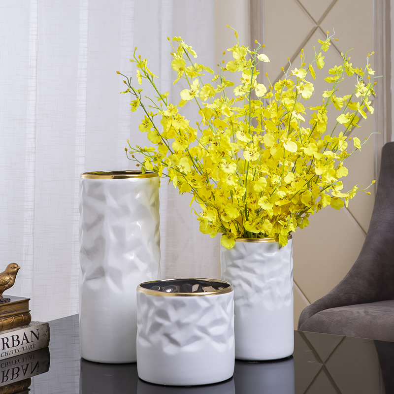 Nordic light and decoration ceramics of large diameter vase furnishing articles creative home sitting room new Chinese flower arranging dried flower adornment flowers