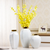 Nordic simple white ceramic vase ornaments living room dried flower arrangement table TV cabinet hipster decorations