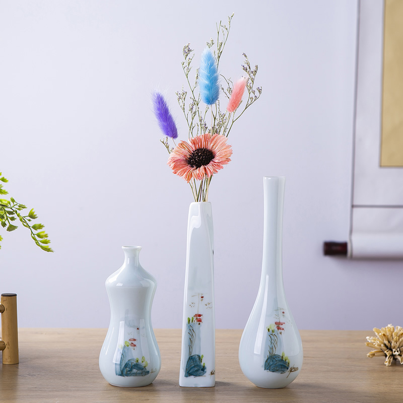 Jingdezhen ceramic floret bottle of Chinese zen hand - made dried flower arranging flowers sitting room adornment furnishing articles table porcelain restoring ancient ways