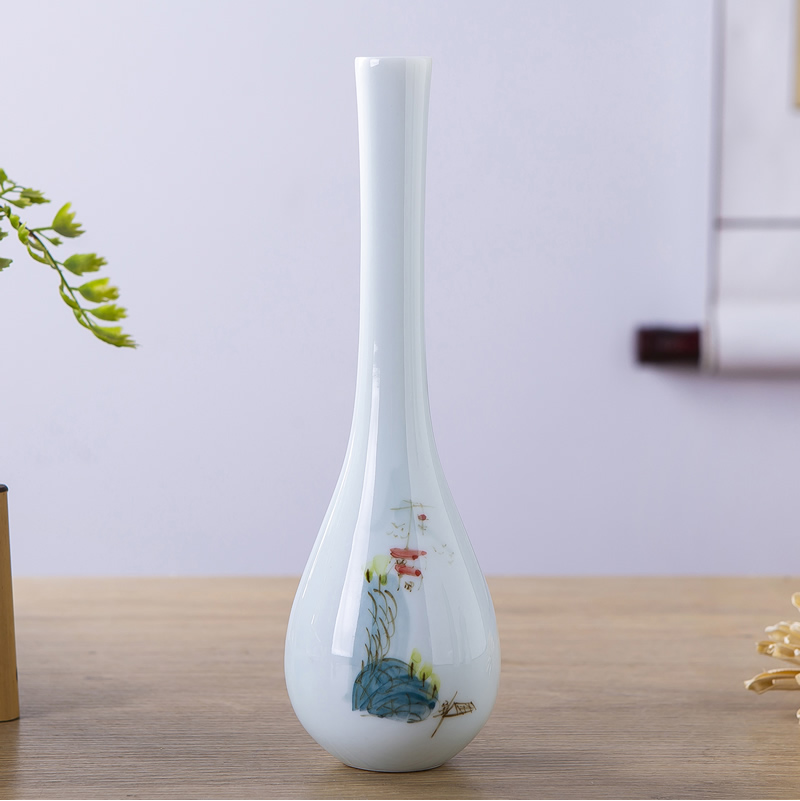 Jingdezhen ceramic floret bottle of Chinese zen hand - made dried flower arranging flowers sitting room adornment furnishing articles table porcelain restoring ancient ways