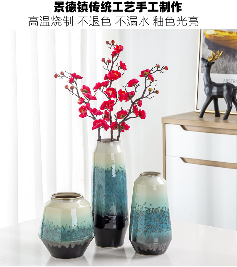 New Chinese style ceramic vase furnishing articles of modern creative TV ark, zen retro dried flowers flower arrangement sitting room adornment ornament