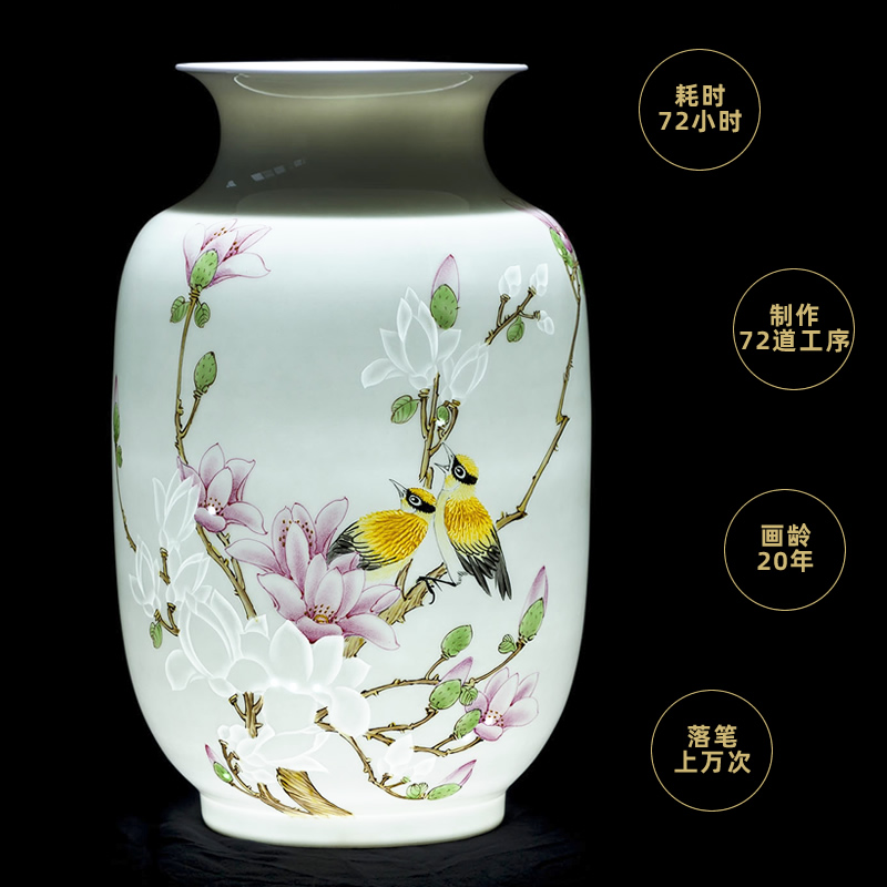 Jingdezhen ceramics hand - made vases, flower arrangement of Chinese style home sitting room adornment TV ark place wedding gift