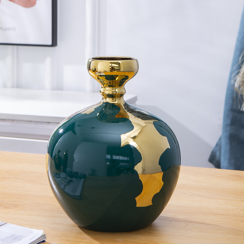 American ceramic vase light furnishing articles of key-2 luxury living room dry flower arranging flowers European household table decorations example room decoration