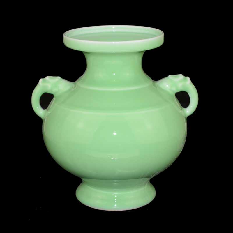 Jingdezhen ceramics celadon vase large manual Chinese style restoring ancient ways sitting room home rich ancient frame household act the role ofing is tasted furnishing articles