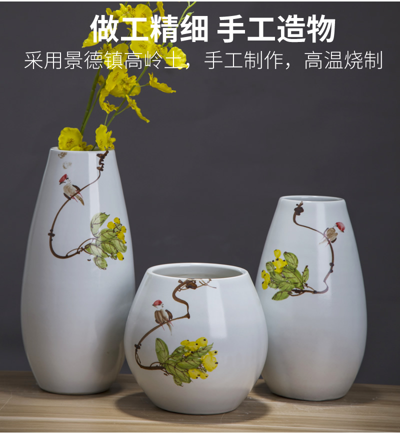 Jingdezhen ceramic dry flower flower vase of new Chinese style living room TV ark, wine home furnishing articles