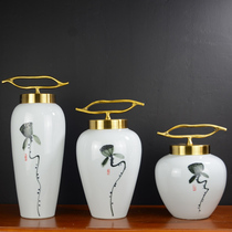 Jingdezhen ceramics new Chinese Vase ornaments living room flower arrangement dried flowers home TV cabinet soft decorations ornaments