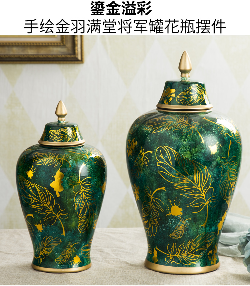 General European ceramic pot large American landing key-2 luxury HuaChu jar sample room hotel soft adornment is placed