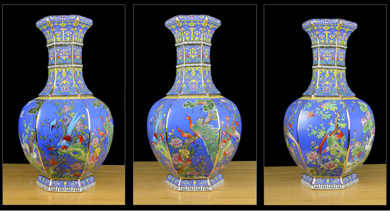 Jingdezhen chinaware paint colored enamel vase sitting room of Chinese style restoring ancient ways porch large home furnishing articles