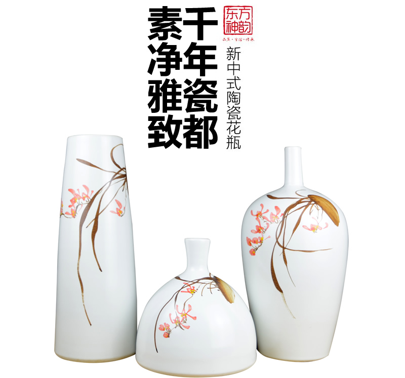 Jingdezhen ceramics hand - made modern new Chinese vase flower arrangement sitting room home furnishing articles on your table