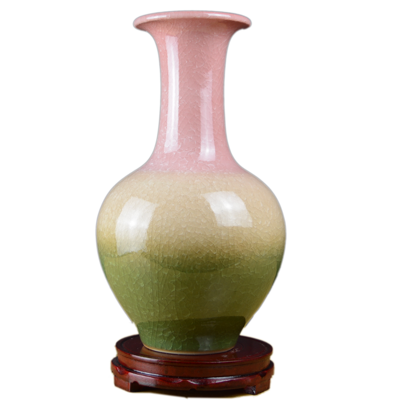 Chinese style restoring ancient ways of jingdezhen ceramics color crack glaze vase sitting room dry flower arranging flowers home furnishing articles