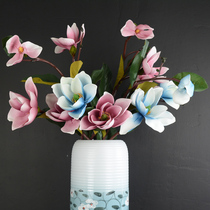 Magnolia fake flower simulation flower living room decoration flower floor silk flower dried flower bouquet home Vase decoration