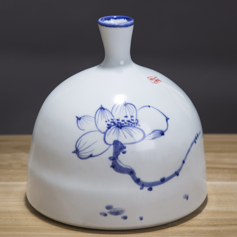 Jingdezhen chinaware lotus flower vase three - piece suit of new Chinese style living room zen flower arrangement home furnishing articles