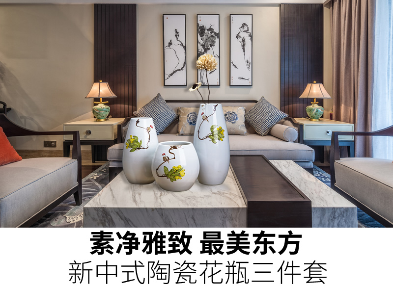 Jingdezhen ceramic dry flower flower vase of new Chinese style living room TV ark, wine home furnishing articles