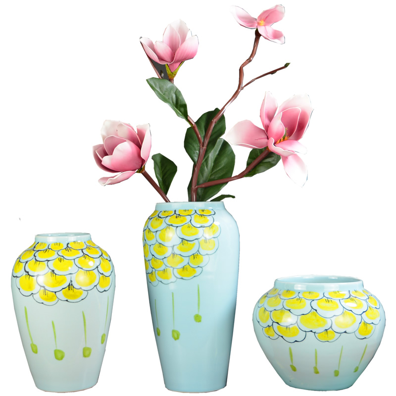 Jingdezhen ceramic vase creative television wine sitting room porch of new Chinese style household soft adornment flower arranging furnishing articles