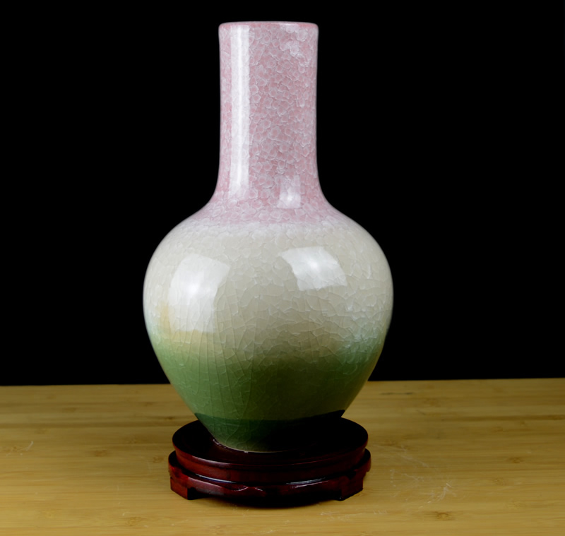 Chinese style restoring ancient ways of jingdezhen ceramics color crack glaze vase sitting room dry flower arranging flowers home furnishing articles