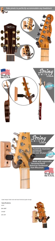 Qicai do Mỹ sản xuất StringSwing guitar nhạc cụ bass gỗ rắn giá đỡ guitar CC01K - Phụ kiện nhạc cụ