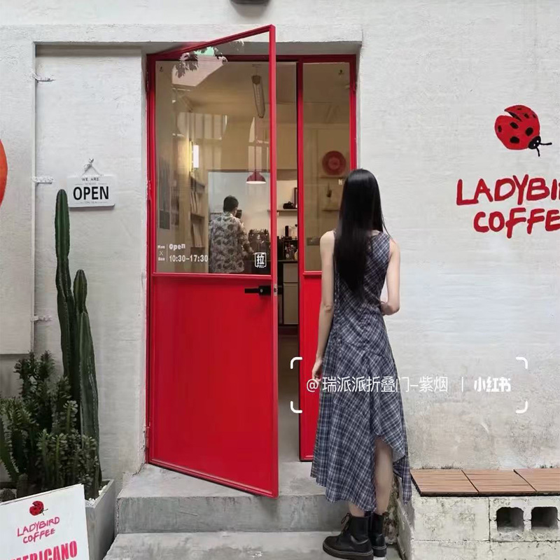 Trendy Retro Glass Door, Iron Art Painted Door, Toilet Door, Milk Tea Shop, Cafe Creative Door, Shop Door, Vintage Iron Door