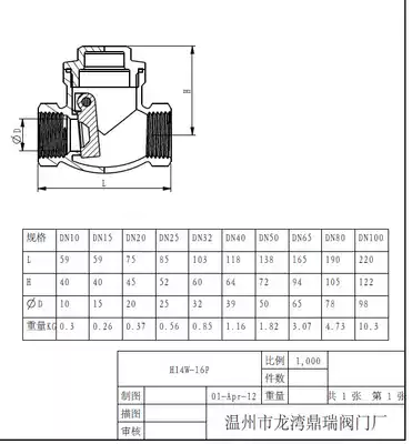 H14 check valve stainless steel check valve 304 check valve