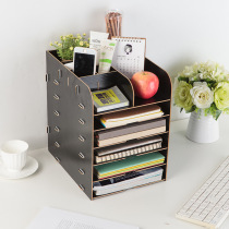 Wooden A4A5 folder office supplies desktop storage rack data file rack storage sorting rack DIY