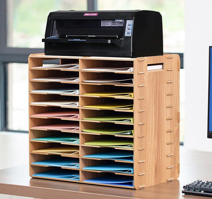 Office desktop 20-grid A4 double-row file column information books and magazines storage cabinet folder file bag storage rack