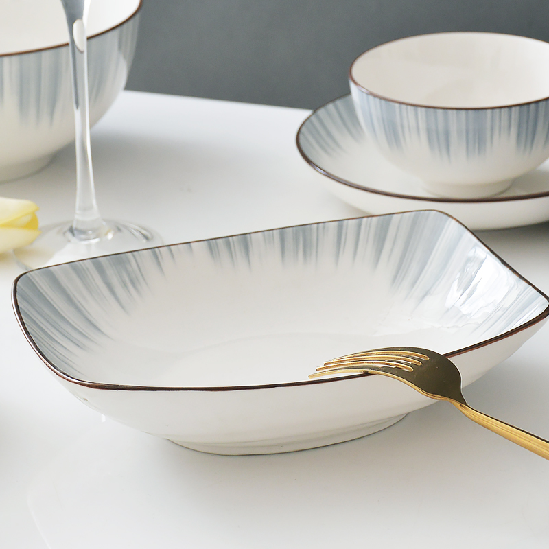 Northern wind ceramic bowl individual household rainbow such as bowl bowl combination for simple job suits for the creative plate