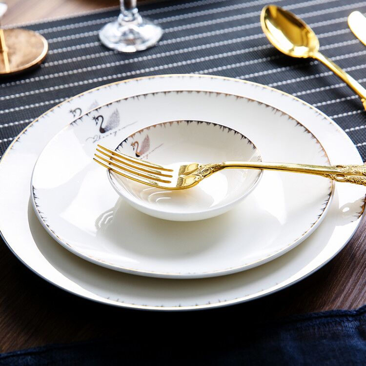 Jingdezhen dishes suit household ipads porcelain tableware suit dishes European ceramics set bowl chopsticks sets of plates