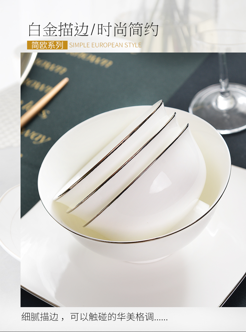 Tangshan up phnom penh dish suit household European - style ipads porcelain tableware suit dishes key-2 luxury box tableware housewarming gift
