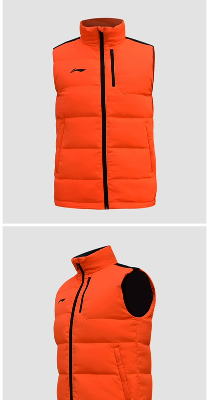 Li Ning down vest nam 2019 mùa thu đông giải phóng bóng đá loạt ấm áp vest ngắn thể thao chống gió - Áo thể thao