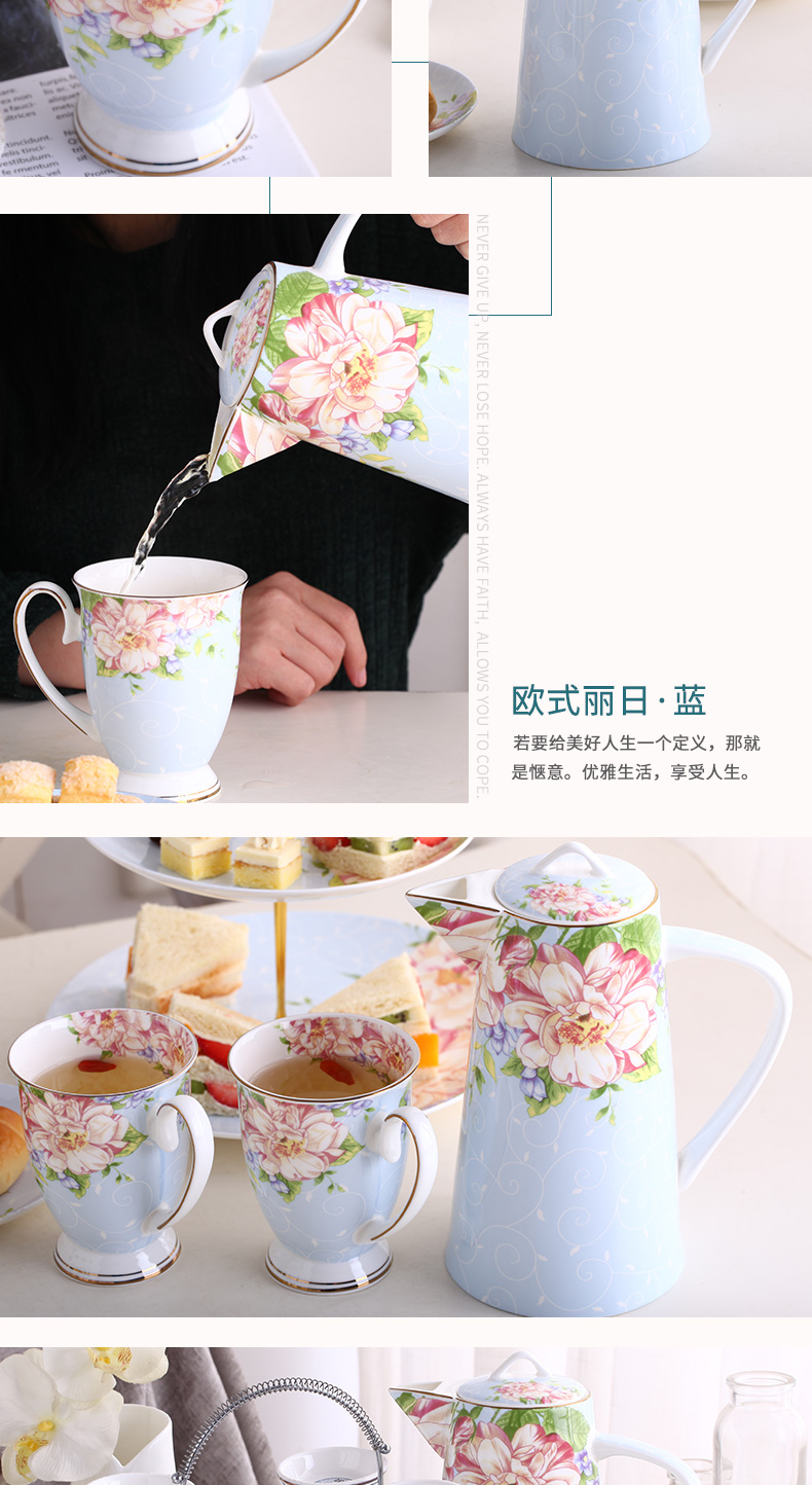 Ipads China continental tea suit household cool water kettle with ceramic cup with a living room with cups wedding gift box