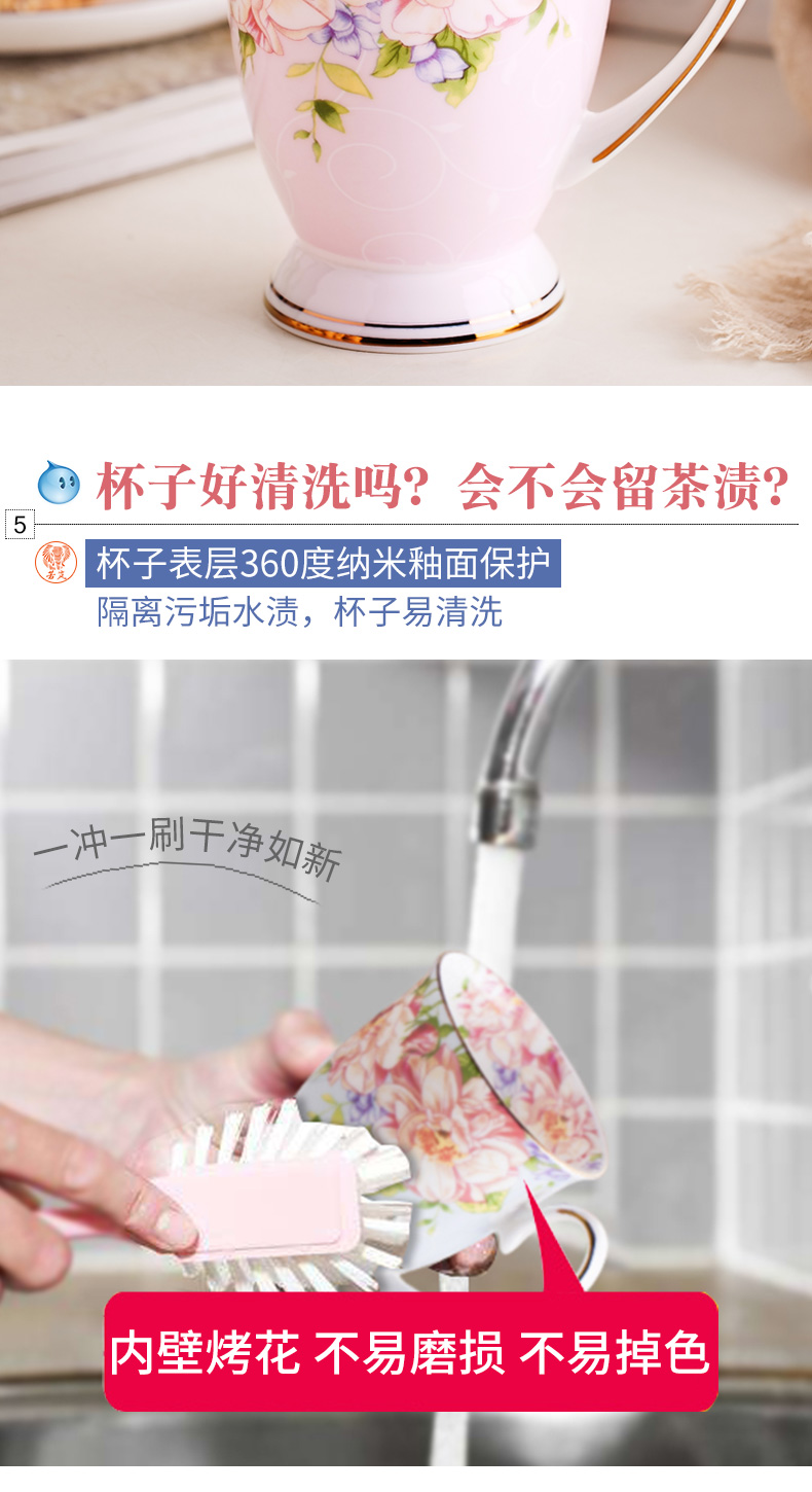 Ceramic cups and contracted mark cup European cup coffee cup small household fresh water cup with cover glass students
