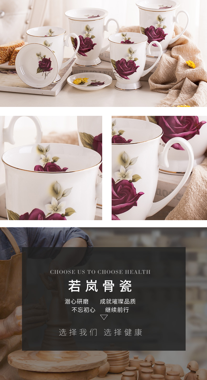 Ceramic cups and contracted mark cup European cup coffee cup small household fresh water cup with cover glass students