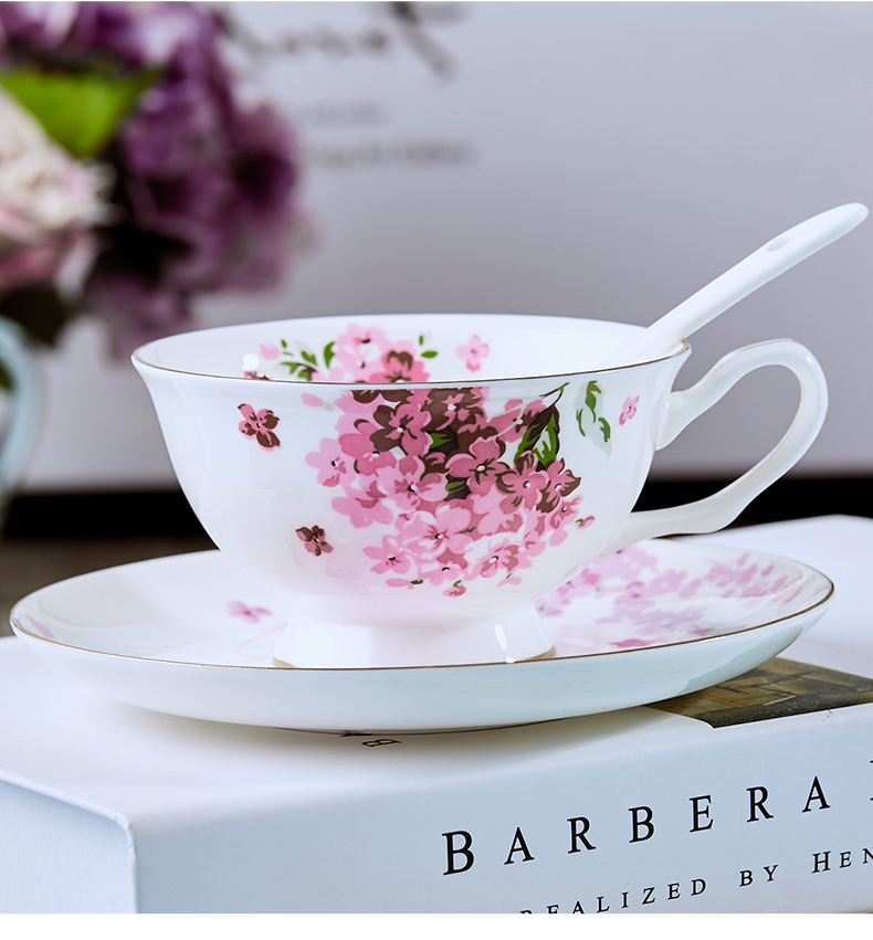Coffee cup English elegant tea cups and saucers suit small European - style key-2 luxury afternoon ins wind ceramic household garland cup