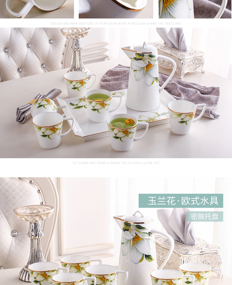 Water cup suit cups of Europe type ceramic Water suit household whole cup tea kettle suit cold cups