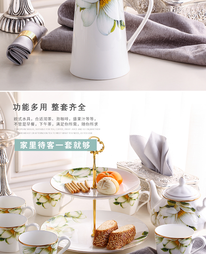 Water cup suit cups of Europe type ceramic Water suit household whole cup tea kettle suit cold cups