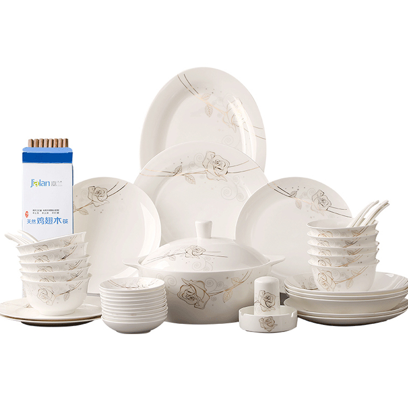 The dishes suit ipads porcelain tableware suit bowl dish suits for Chinese style household contracted Korean ceramic bowl combination 10