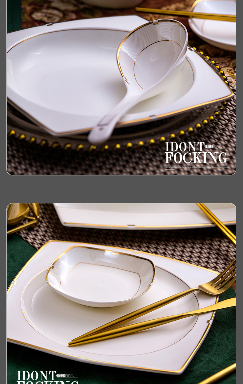 Ou always plates spoon, free collocation with dishes European - style ipads porcelain tableware suit household ceramics large bowl of soup bowl