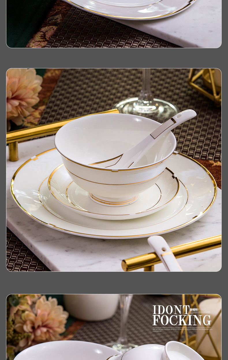Ou always plates spoon, free collocation with dishes European - style ipads porcelain tableware suit household ceramics large bowl of soup bowl