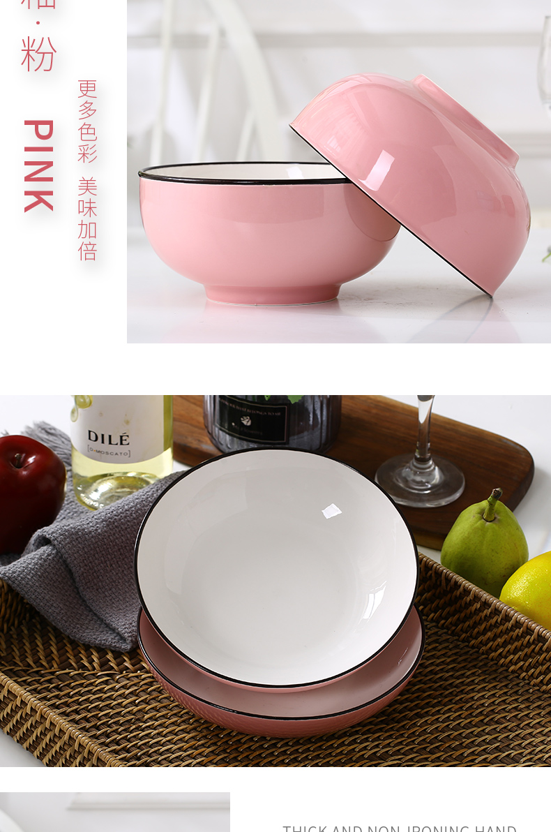 If haze crockery bowl dish creative household noodles in soup bowl dish European network red tableware ins nice dishes