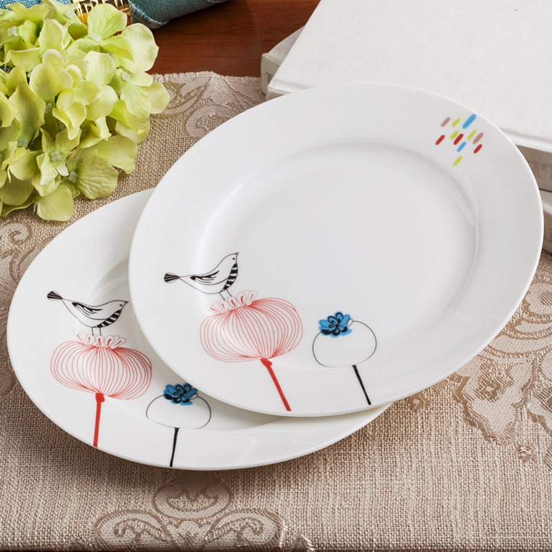 Tangshan ipads porcelain child eight inches deep dish dish dish creative household ceramic plates microwave FanPan dumpling dish
