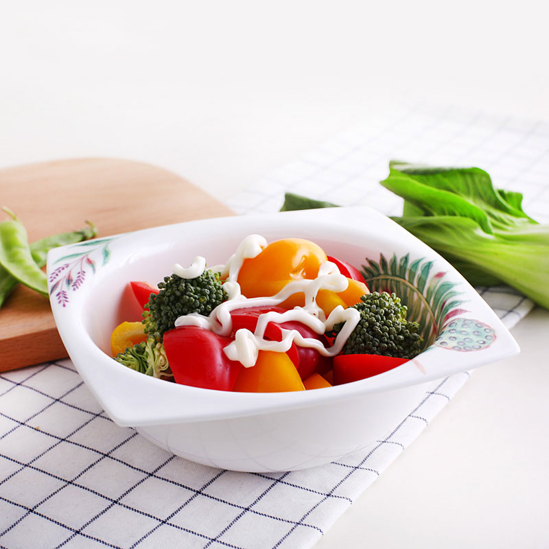 Household Korean domestic large vegetable salad bowl of rice, Household ceramics mix vegetables fruit bowl of soup bowl with your job