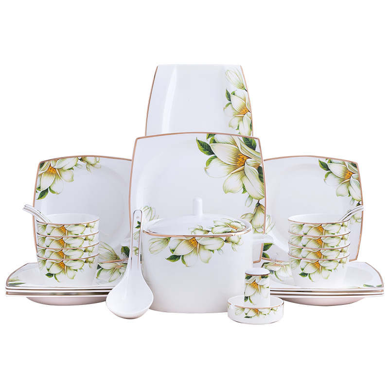 Europe type 56 skull porcelain tableware suit bowl dish household chopsticks sets high ceramic dishes wedding gift set