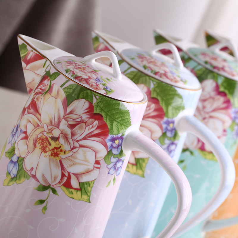 Tangshan cold ipads porcelain pot with ceramic keller cup suit suits for home sitting room of Europe type water cups with a teapot