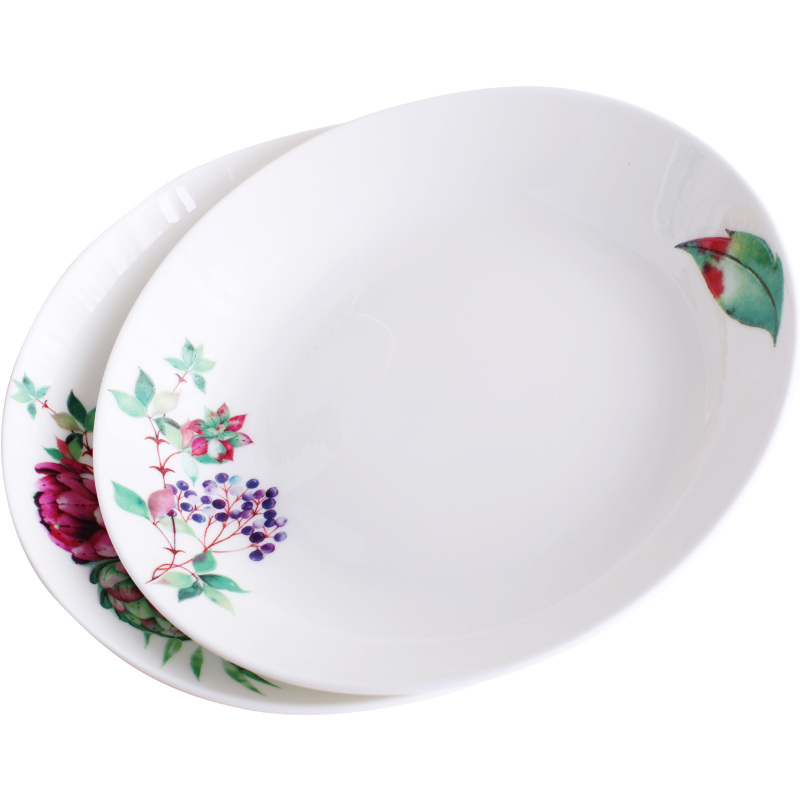 Rice dish plate deep dumpling soup plate plate ipads porcelain ceramic plate contracted 0 tableware the Nordic home plate