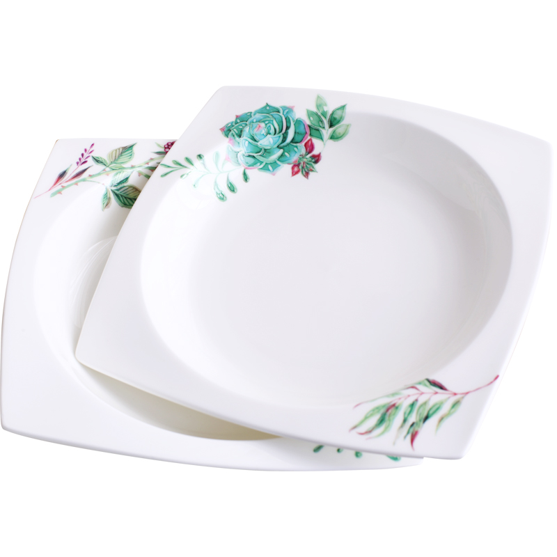 New home dish square western food steak Nordic ceramic disc shing soup plate of western food steak plate