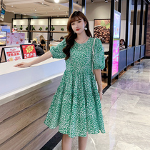 Pregnant Women summer dress 2021 new fashion floral maternity dress summer cotton hipster temperament long skirt