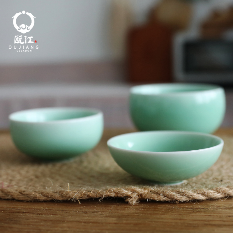 Ocean 's oujiang longquan celadon bowls bowl of rice bowls little Chinese style household ceramics porringer bowl of microwave oven is available