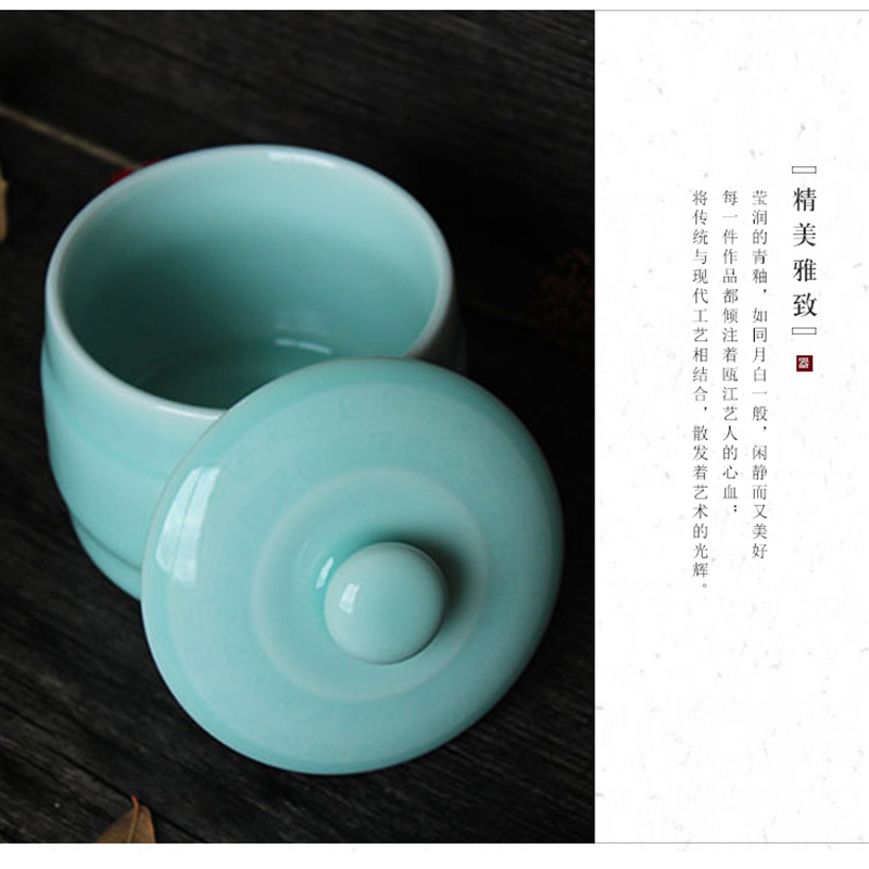 Oujiang longquan celadon caddy fixings general ceramic pot home melon and fruit snacks pot seasoning as cans back to grain storage tanks