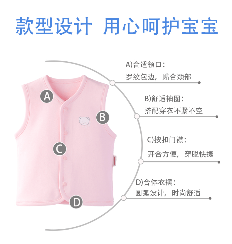Xiaomi gạo 19 thu đông mới vest bông bé nhà ấm áo vest sơ sinh đôi vest 3-4 tuổi - Áo ghi lê áo khoác trẻ em