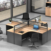 Desk screen deck staff four-person Wang Ganzi fL-shaped corner face-to-face partition table and chairs Wenzhou